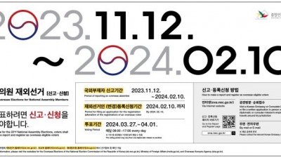 제22대 국회의원선거 국외부재자신고 11월 12일부터 개시
