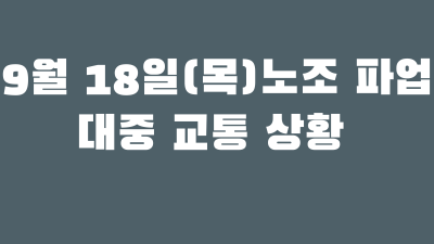 9월 18일(목) 노조 파업-대중 교통 상황
